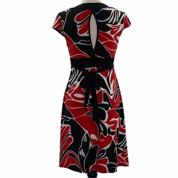 SPEECHLESS Red Black Printed A-Line Dress medium - Picture 2 of 12